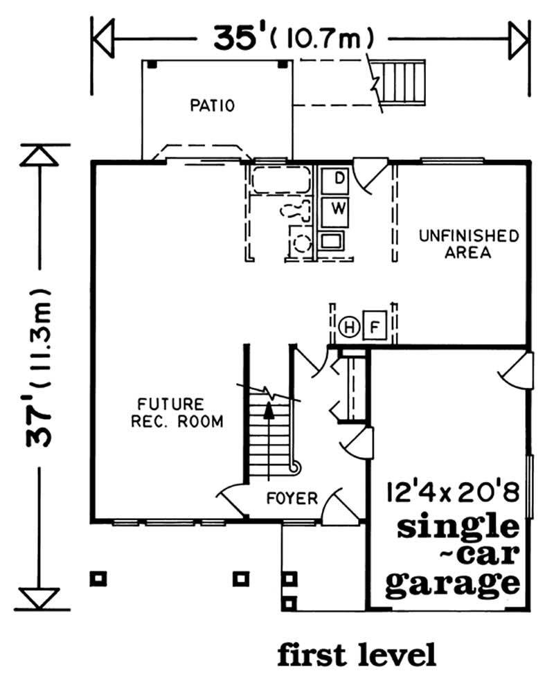 Floor Plan First Story of Contemporary Plan #167-1386