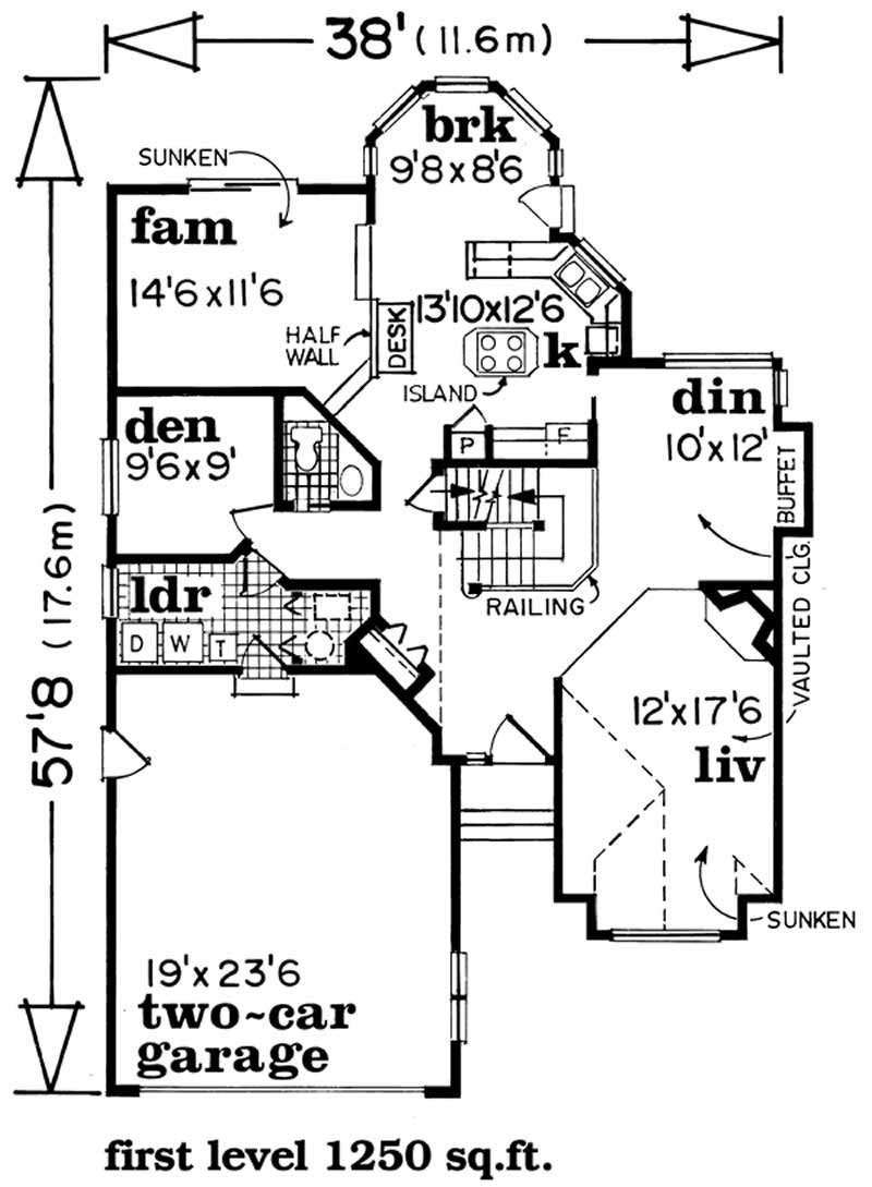 Floor Plan First Story of Contemporary Plan #167-1387