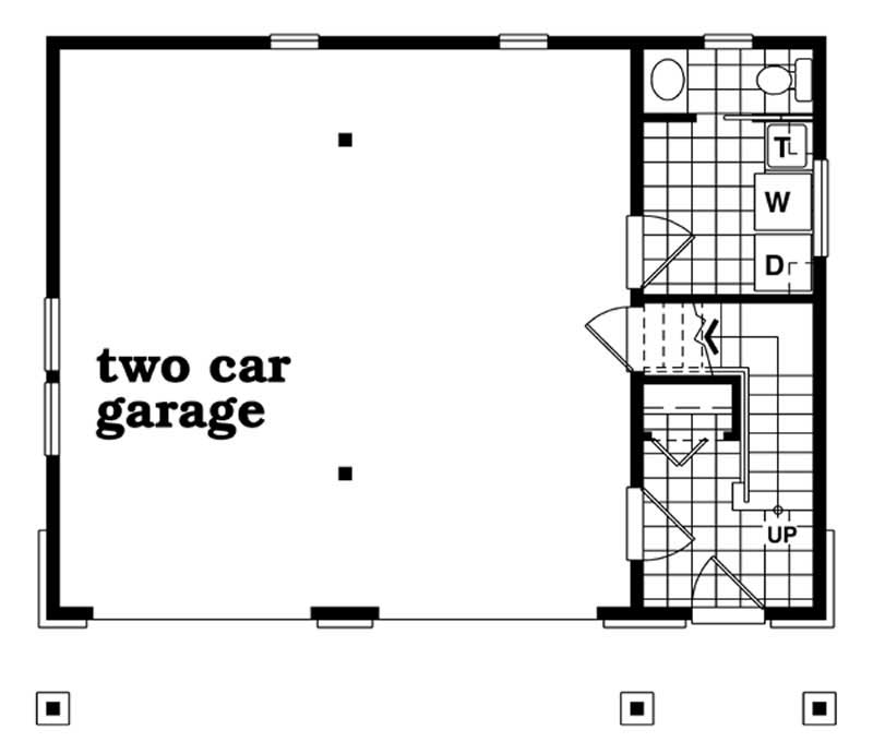 Floor Plan First Story of Garage Plan #167-1396