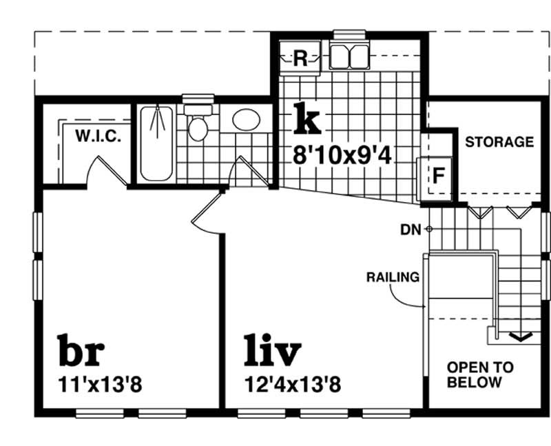 Floor Plan Second Story of Garage Plan #167-1396