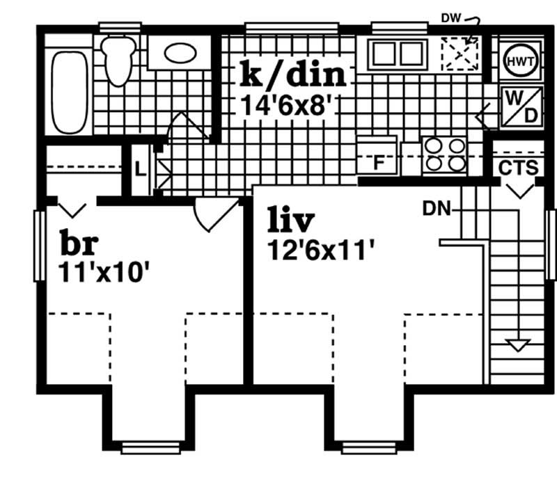 Floor Plan Second Story of Garage Plan #167-1398