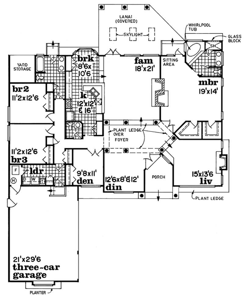 Floor Plan First Story of Mediterranean Plan #167-1401