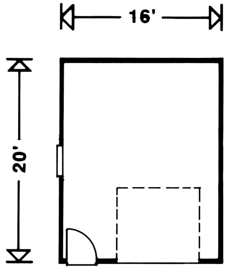 Floor Plan First Story of Garage Plan #167-1402