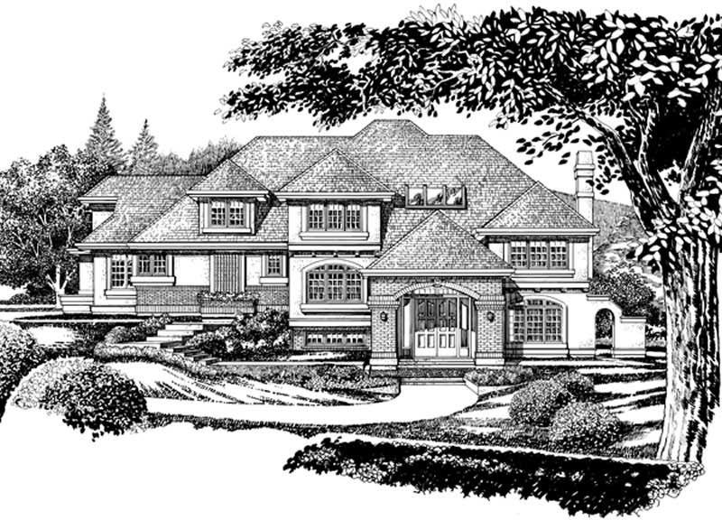 European Plans front elevation rendering.