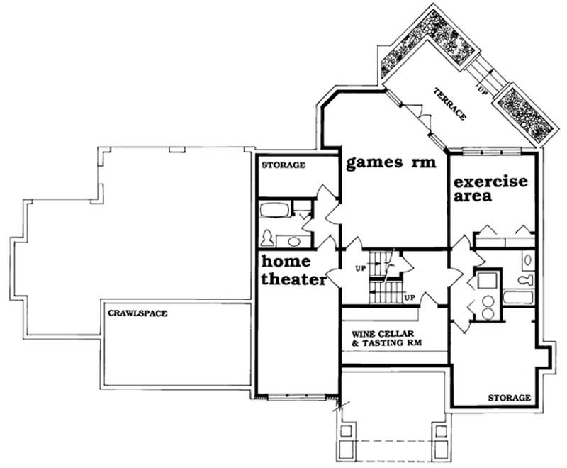 Floor Plan First Story of European Plan #167-1403