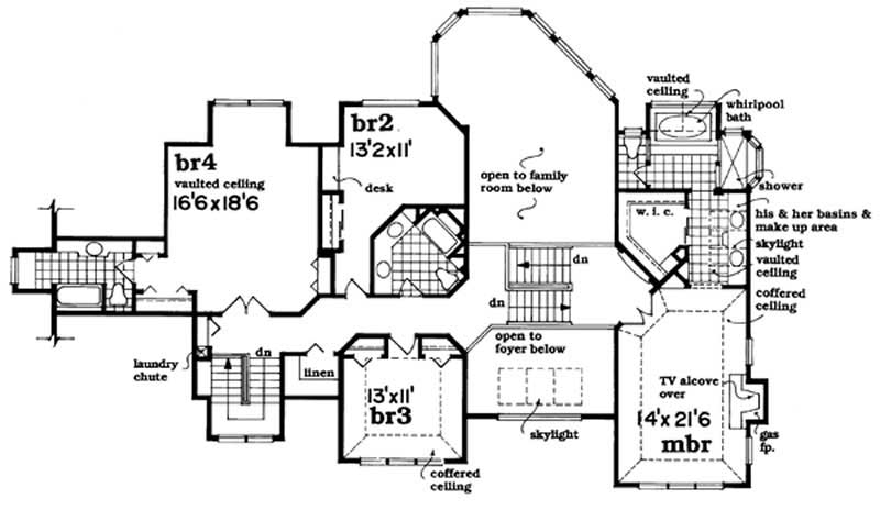 Floor Plan Basement of European Plan #167-1403