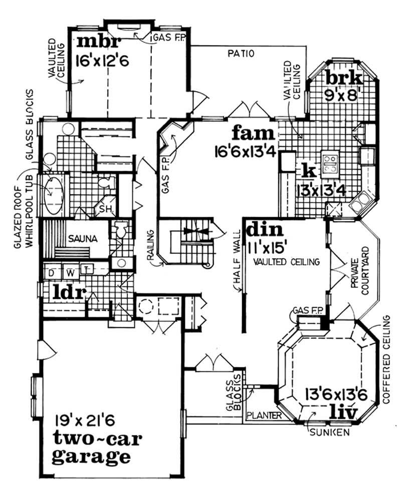 Floor Plan First Story of Contemporary Plan #167-1408