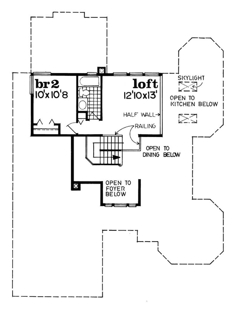 Floor Plan Second Story of Contemporary Plan #167-1408