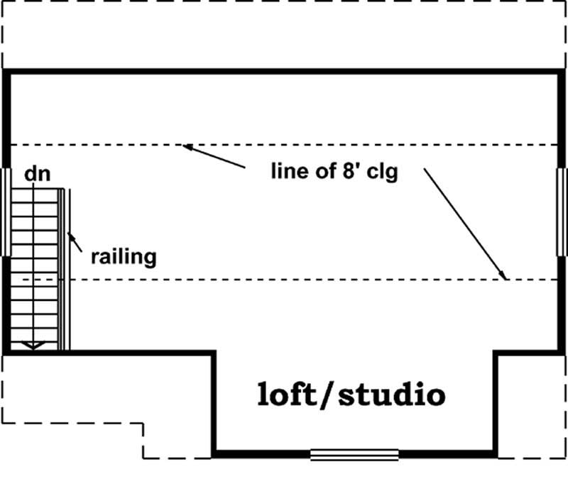 Floor Plan Second Story of Garage Plan #167-1418
