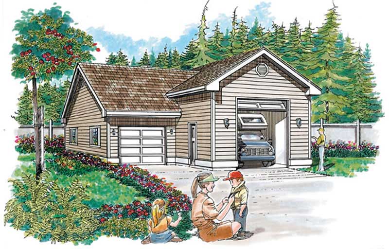 Front elevation of Garage home (ThePlanCollection: House Plan #167-1421)