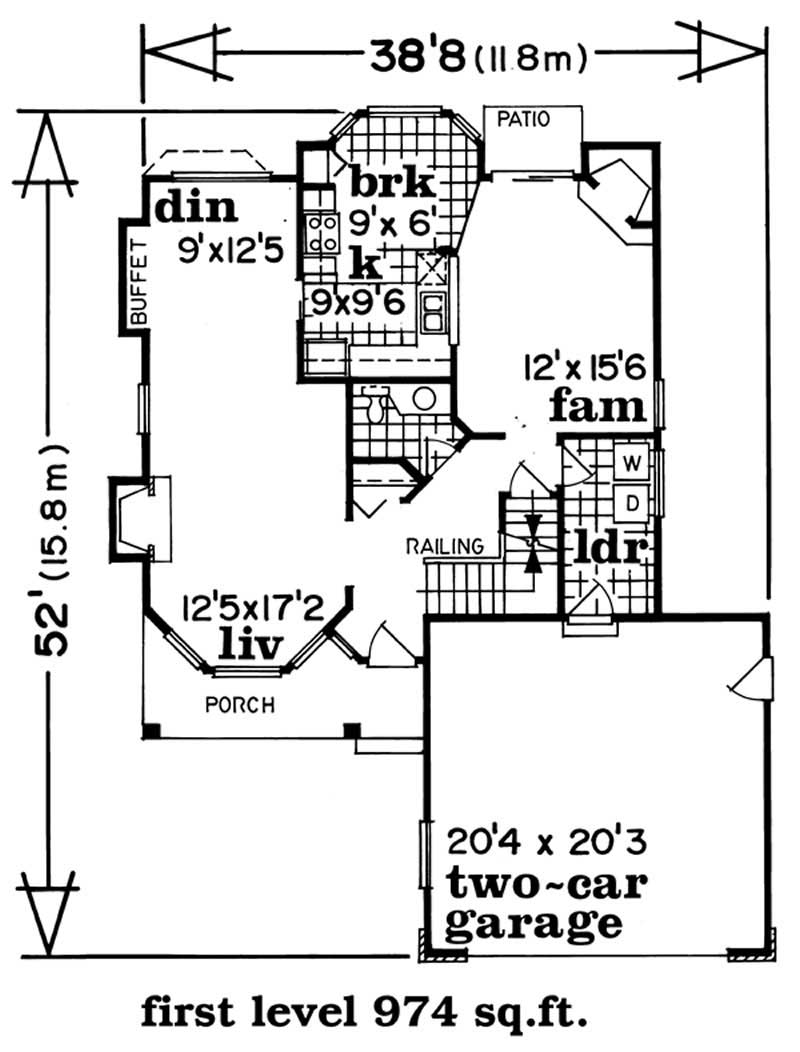 Floor Plan First Story of Contemporary Plan #167-1425