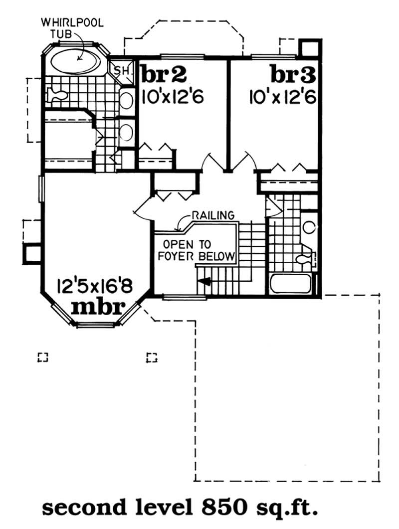 Floor Plan Second Story of Contemporary Plan #167-1425