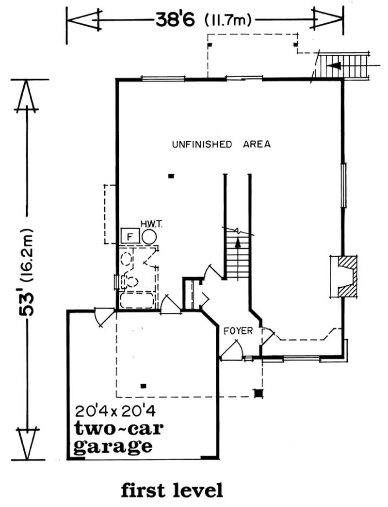 Floor Plan First Story of Contemporary Plan #167-1427