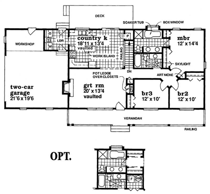 Floor Plan First Story of Country Plan #167-1431
