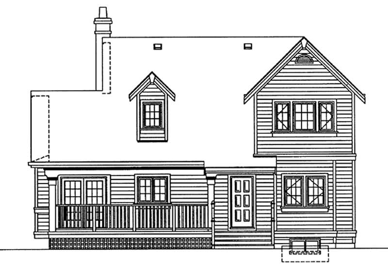 Home Plan Rear Elevation of this 3-Bedroom,1583 Sq Ft Plan -167-1432