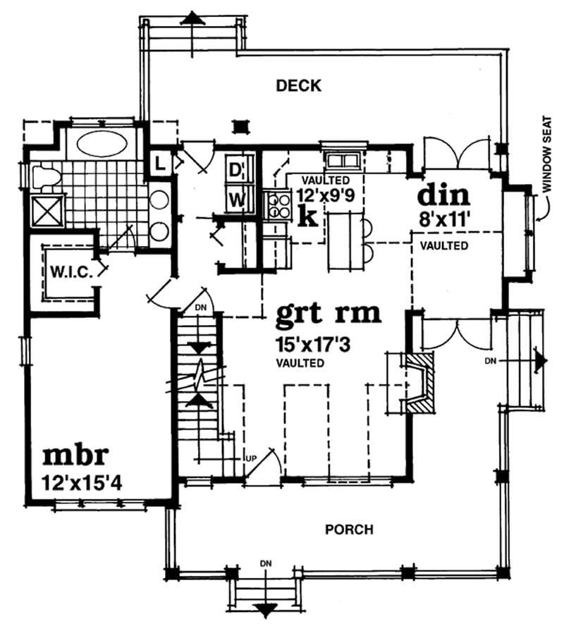 Floor Plan First Story of Country Plan #167-1432