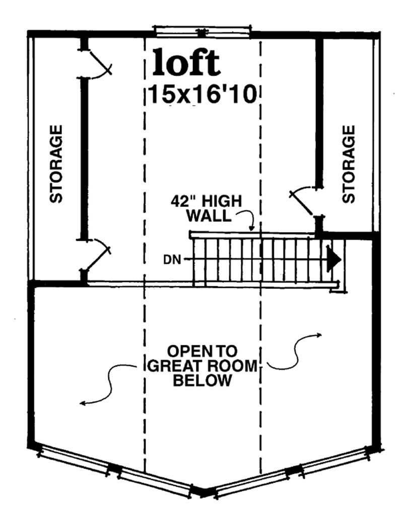 Floor Plan Second Story of Contemporary Plan #167-1433