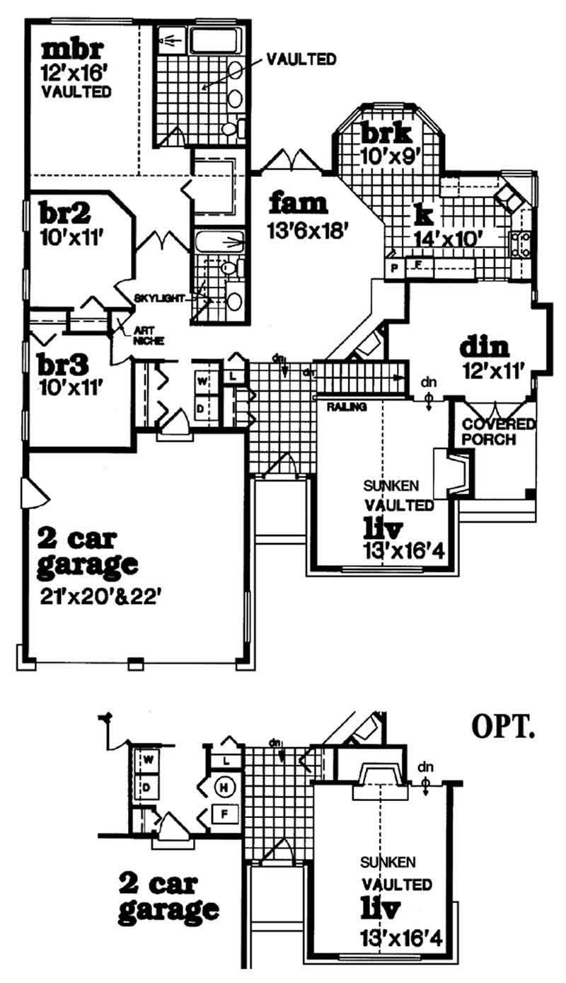 Floor Plan First Story of Contemporary Plan #167-1434