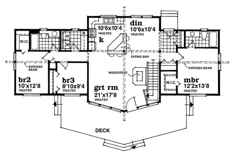 Floor Plan First Story of Small House Plans #167-1435