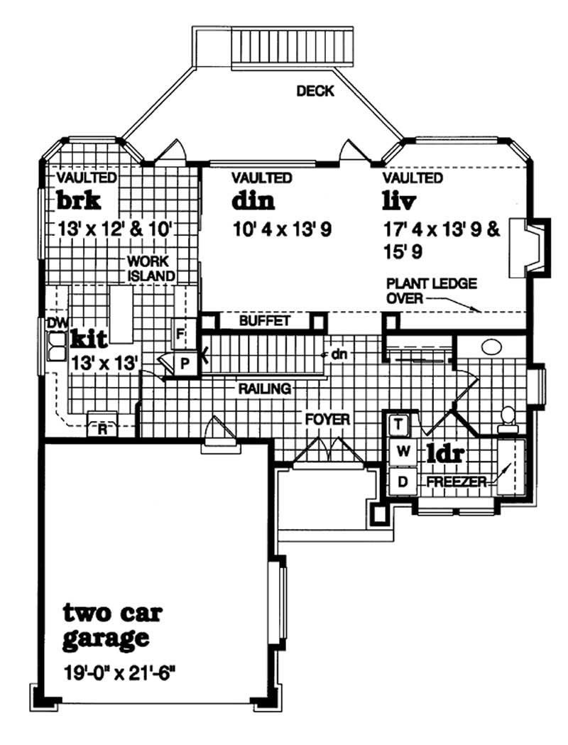 Floor Plan First Story of Ranch Plan #167-1438