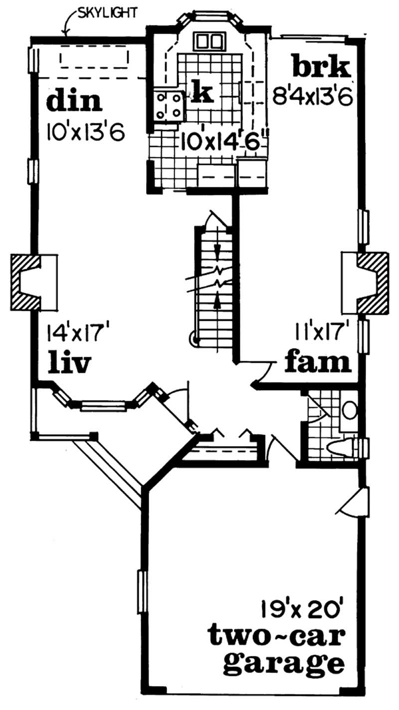 Floor Plan First Story of Traditional Plan #167-1439
