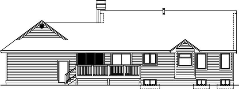 Home Plan Rear Elevation of this 3-Bedroom,1298 Sq Ft Plan -167-1443