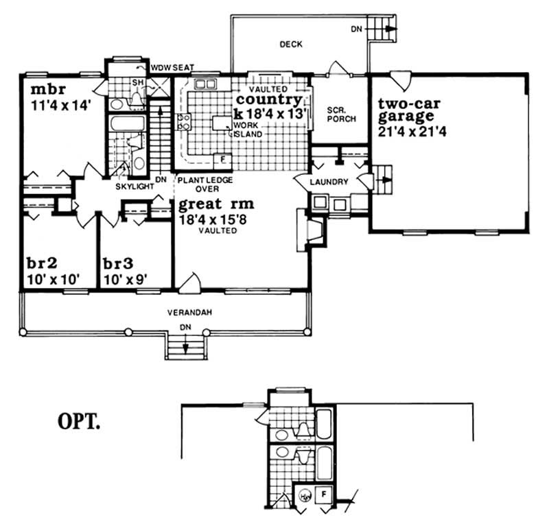 Floor Plan First Story of Country Plan #167-1443