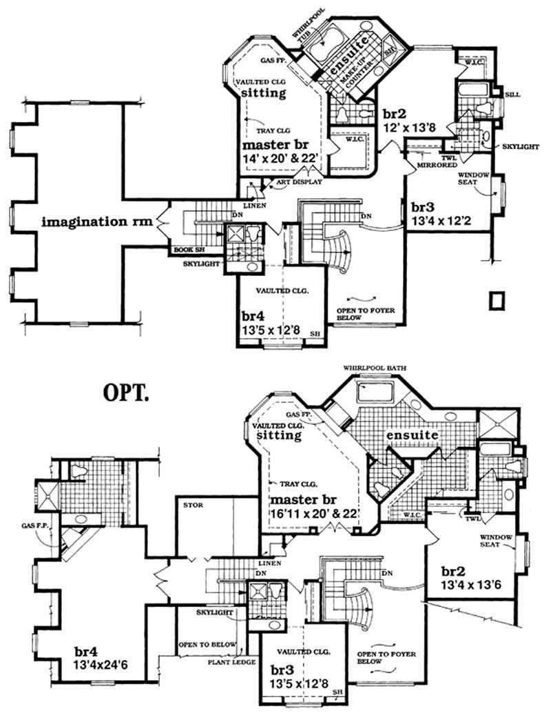 Floor Plan Second Story of Luxury Plan #167-1446