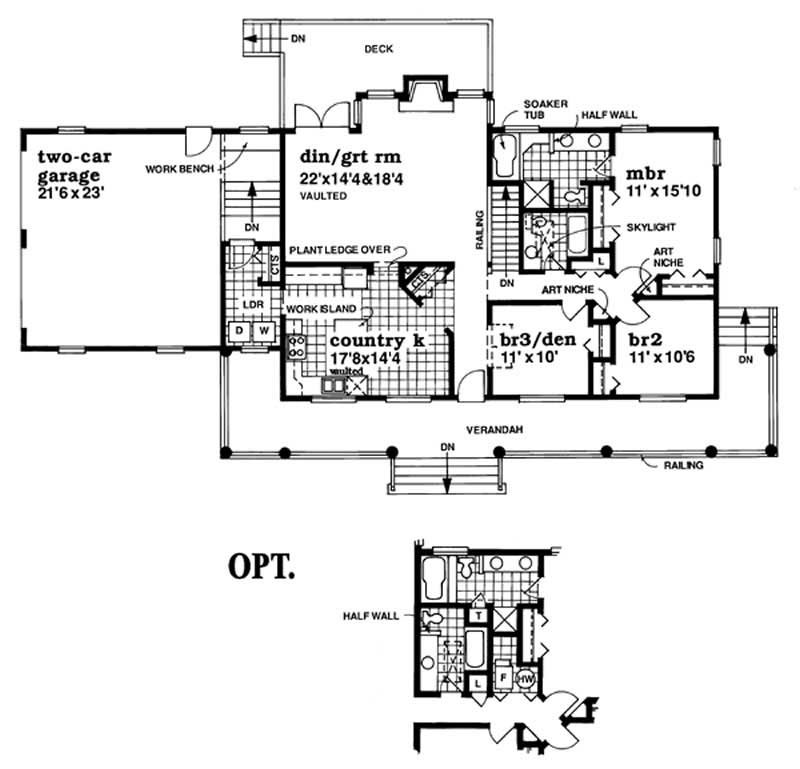 Floor Plan First Story of Country Plan #167-1449