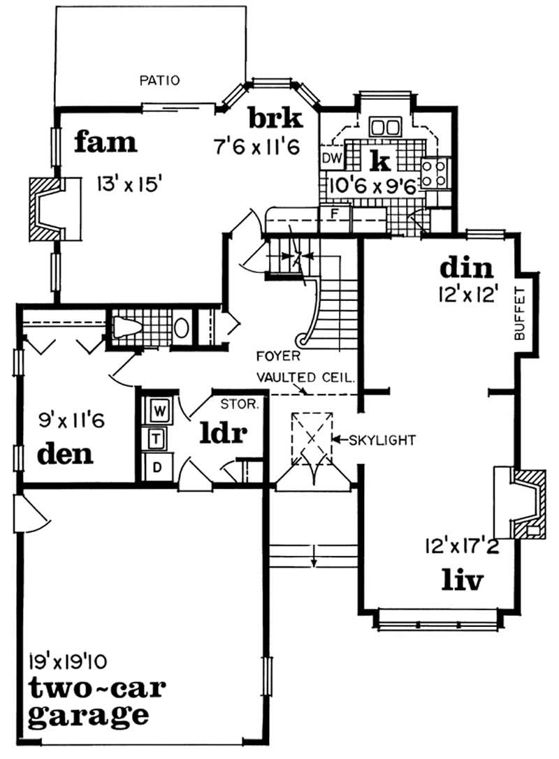 Floor Plan First Story of Contemporary Plan #167-1453