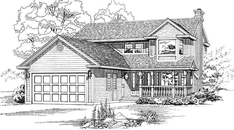 Traditional home (ThePlanCollection: Plan #167-1455)