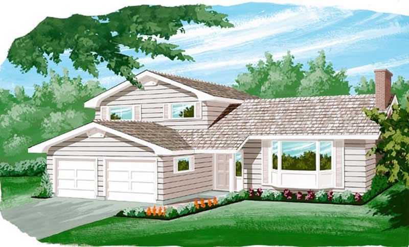 Traditional home (ThePlanCollection: Plan #167-1466)