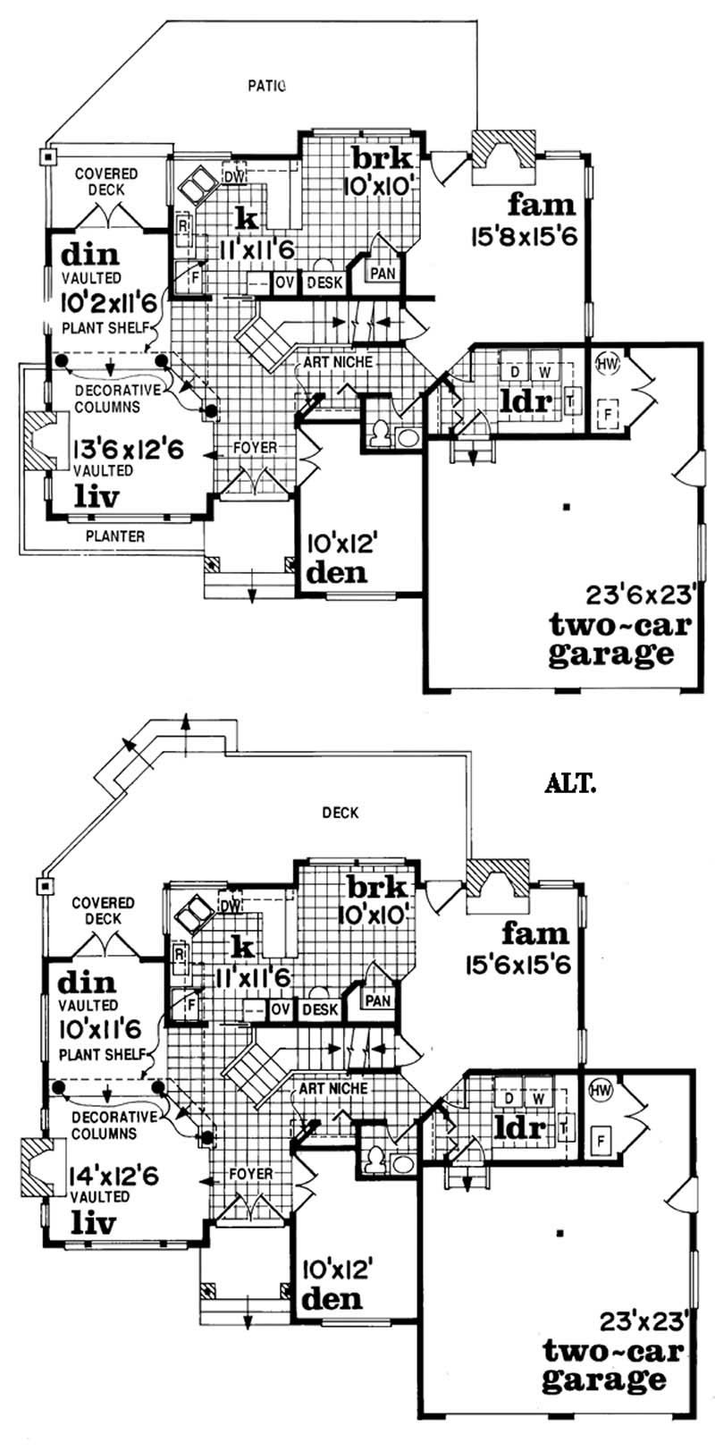 Floor Plan First Story of Mediterranean Plan #167-1477