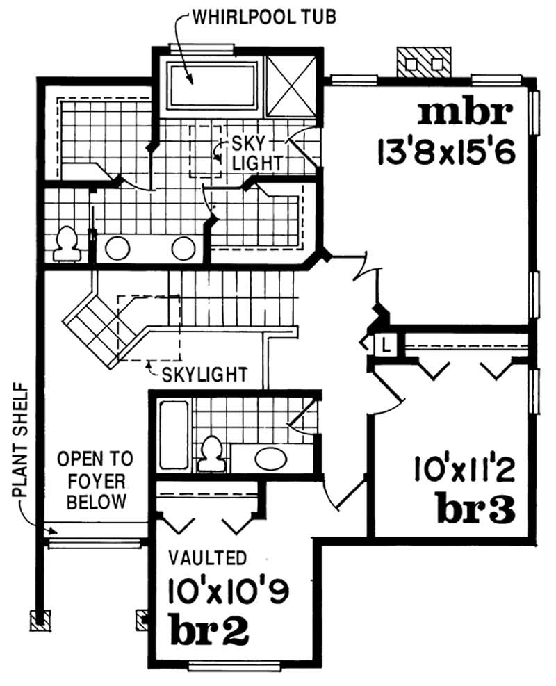 Floor Plan Second Story of Mediterranean Plan #167-1477