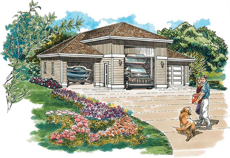 Front elevation of Garage Plan (ThePlanCollection: House Plan #167-1478)