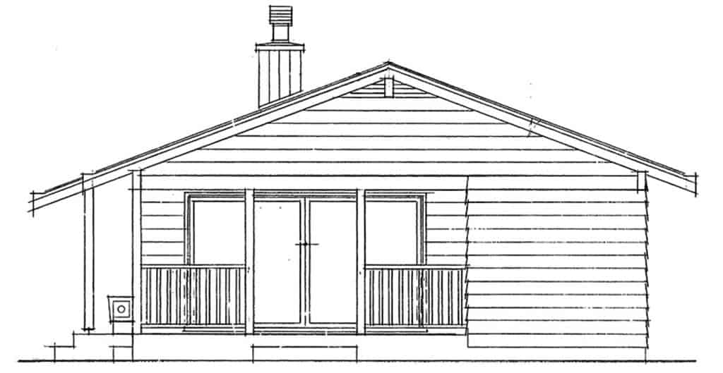 Home Plan Right Elevation of this 2-Bedroom,839 Sq Ft Plan -167-1480