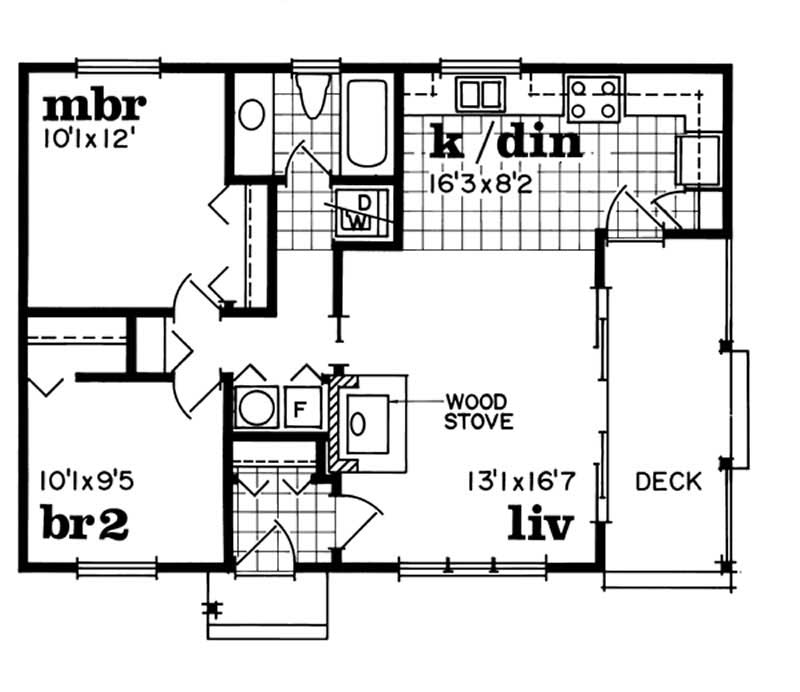 Floor Plan Fifth Story of Small House Plans #167-1480