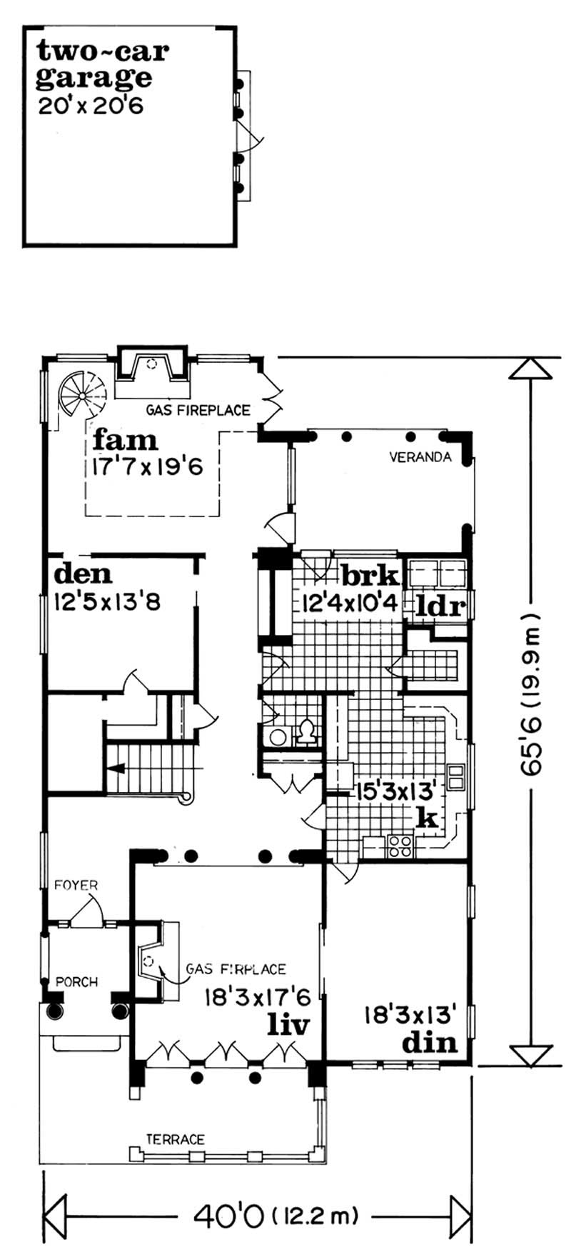 Floor Plan First Story of Mediterranean Plan #167-1482