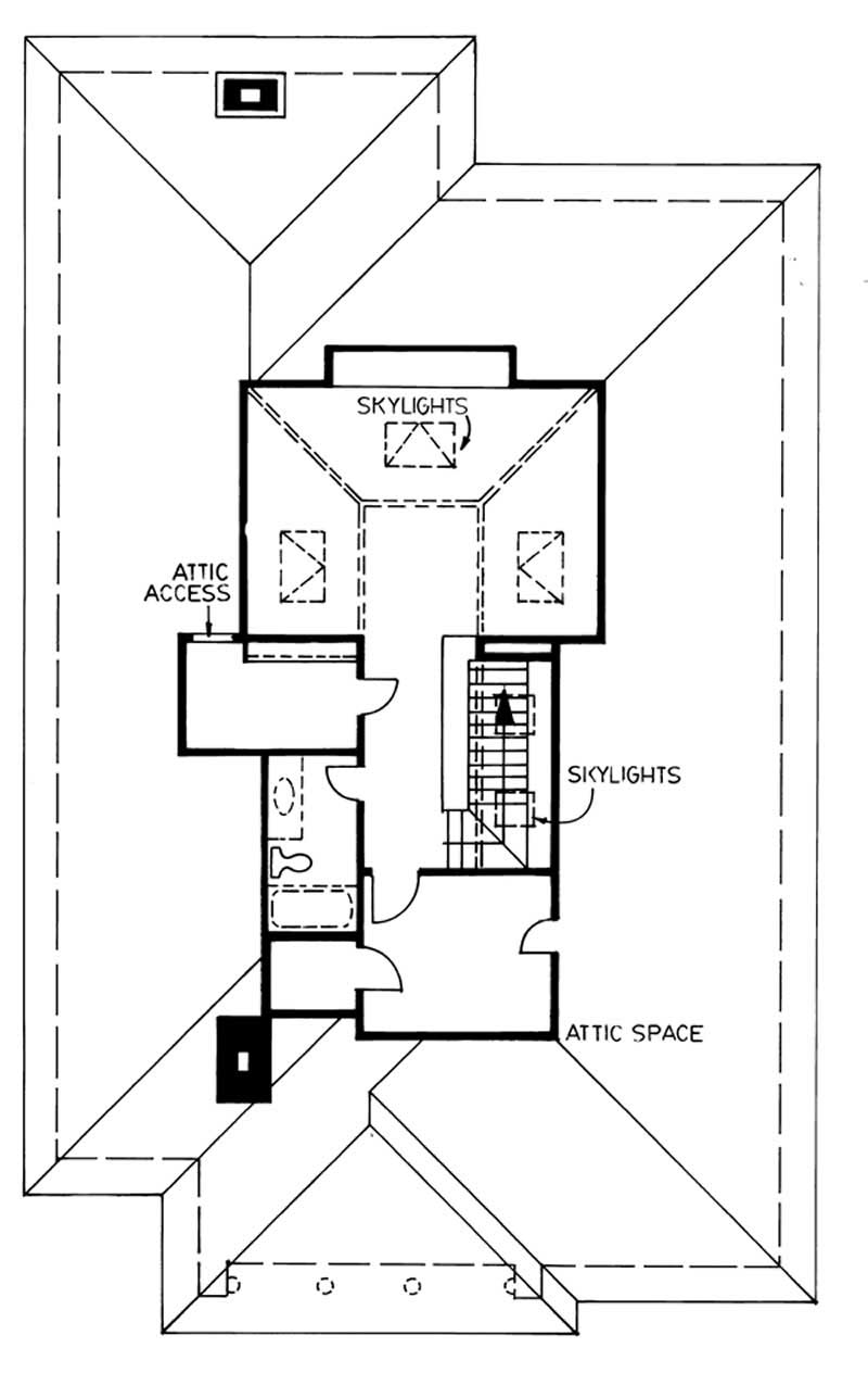 Floor Plan Third Story of Mediterranean Plan #167-1482