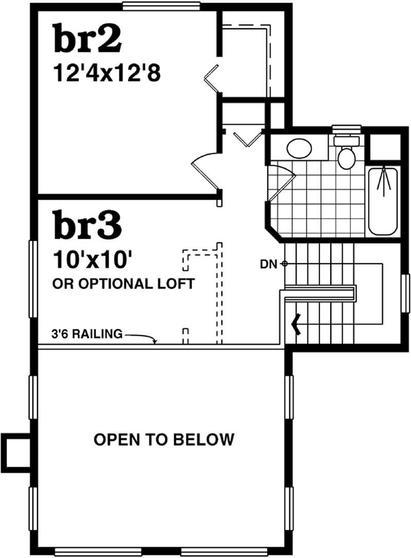 Floor Plan Upper Level of Farmhouse Plan #167-1484
