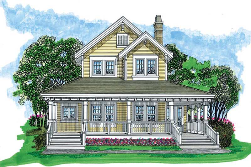 Home Plan Front Elevation of this 3-Bedroom,1479 Sq Ft Plan -167-1486