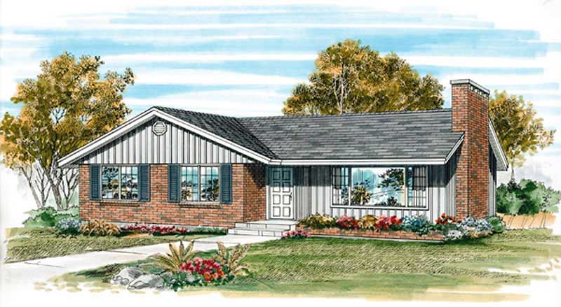 Ranch home (ThePlanCollection: Plan #167-1493)