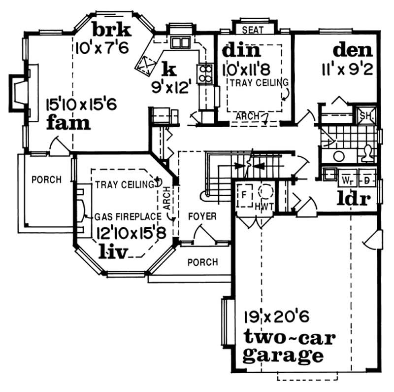 Floor Plan First Story of Contemporary Plan #167-1495