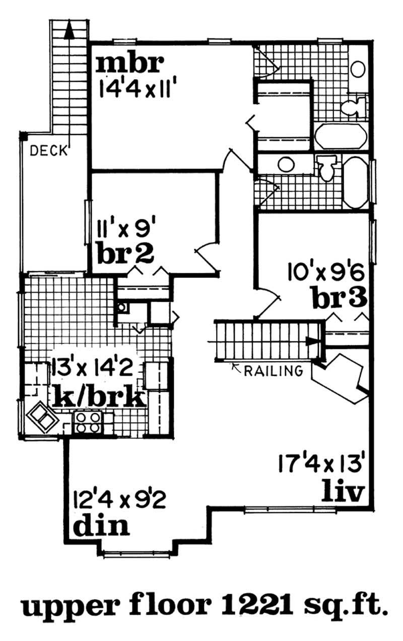 Floor Plan Second Story of Contemporary Plan #167-1498