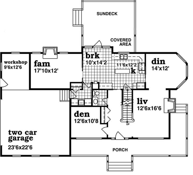 Floor Plan First Story of Farmhouse Plan #167-1499
