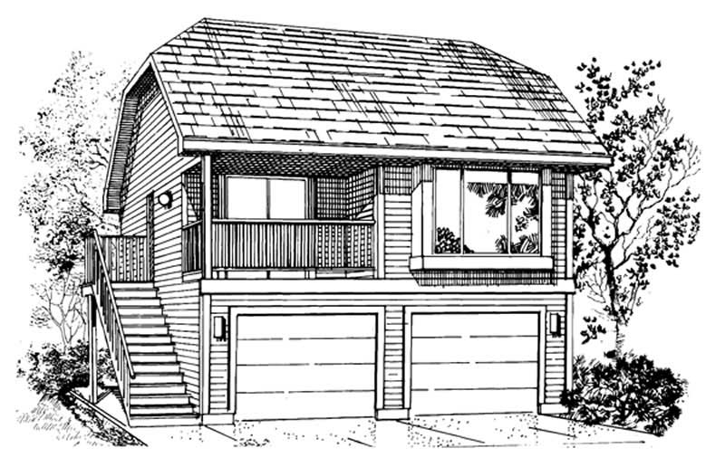 Front View of this 1-Bedroom, 484 Sq Ft Plan - 167-1502