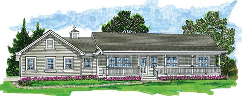 Farmhouse home (ThePlanCollection: Plan #167-1505)