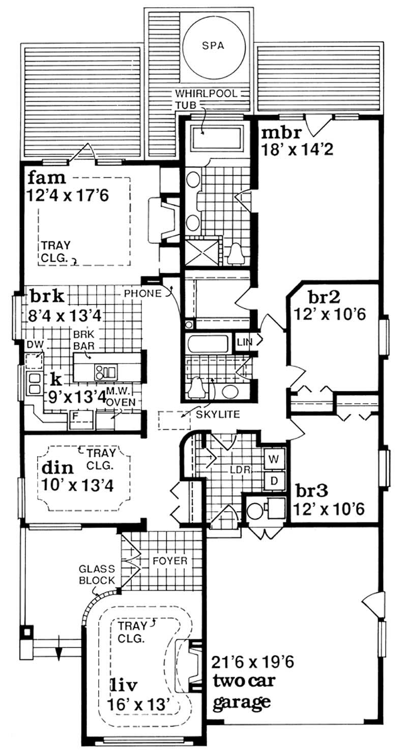 Floor Plan First Story of Contemporary Plan #167-1506