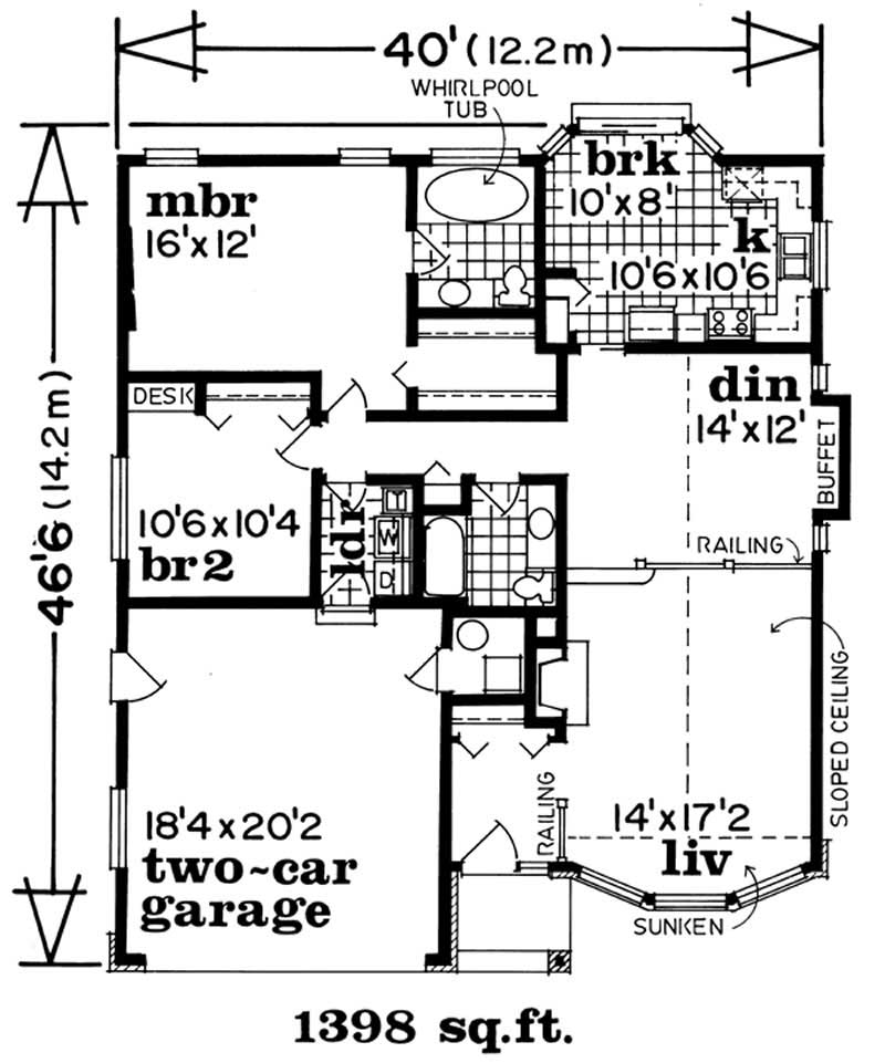 Floor Plan First Story of Ranch Plan #167-1515