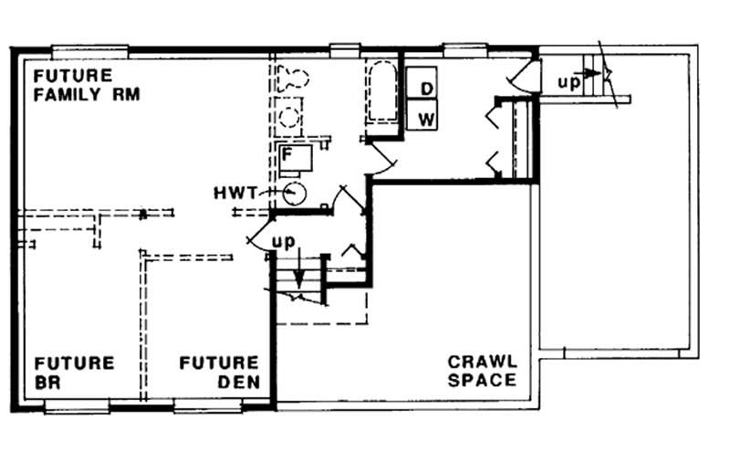 Floor Plan First Story of Small House Plans #167-1520
